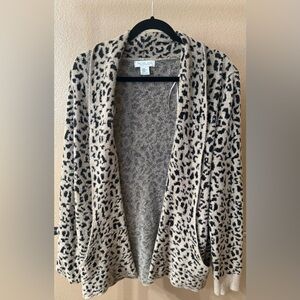 Rachel Zoe Black and Cream Leopard Cardigan